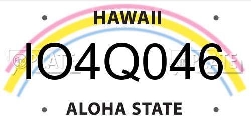 IO4Q046 Hawaii License Plate