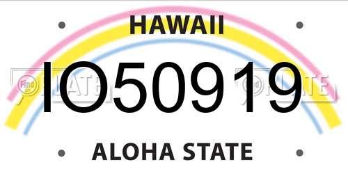 IO50919 Hawaii License Plate