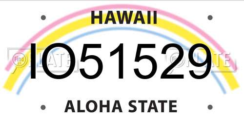 IO51529 Hawaii License Plate