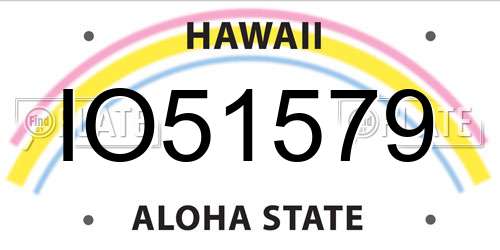 IO51579 Hawaii License Plate
