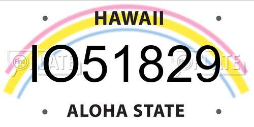 IO51829 Hawaii License Plate