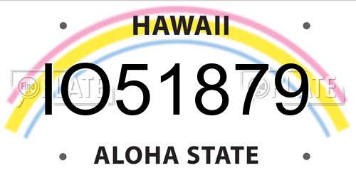 IO51879 Hawaii License Plate