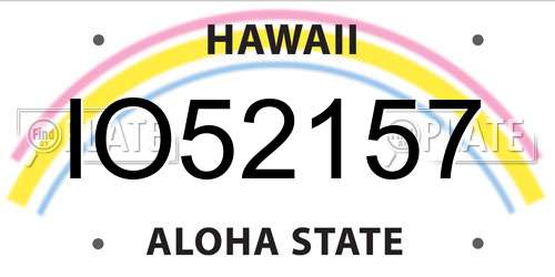 IO52157 Hawaii License Plate