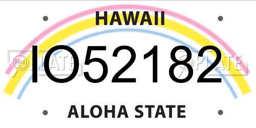 IO52182 Hawaii License Plate