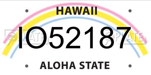 IO52187 Hawaii License Plate