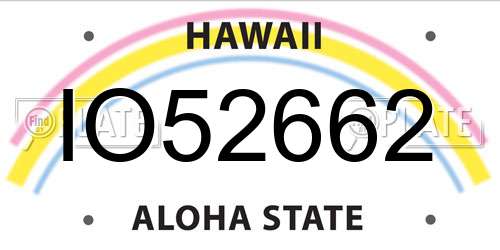 IO52662 Hawaii License Plate
