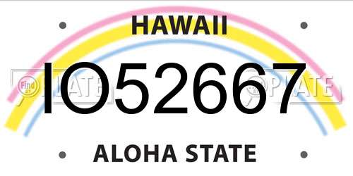 IO52667 Hawaii License Plate