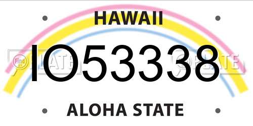 IO53338 Hawaii License Plate