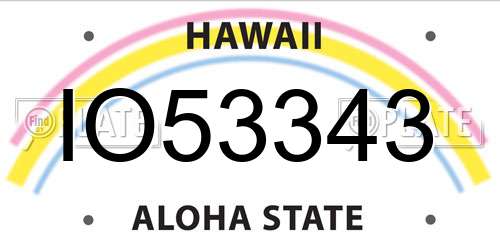 IO53343 Hawaii License Plate