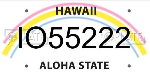 IO55222 Hawaii License Plate