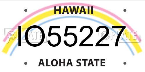IO55227 Hawaii License Plate