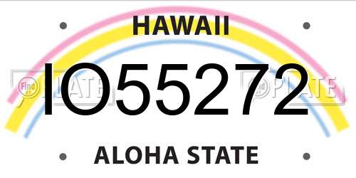 IO55272 Hawaii License Plate