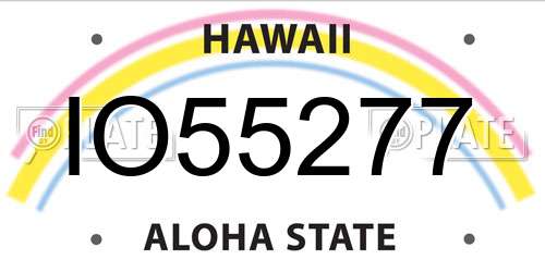 IO55277 Hawaii License Plate