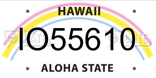 IO55610 Hawaii License Plate