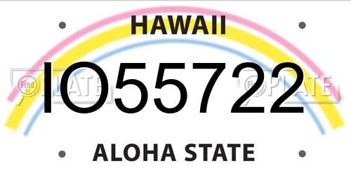 IO55722 Hawaii License Plate