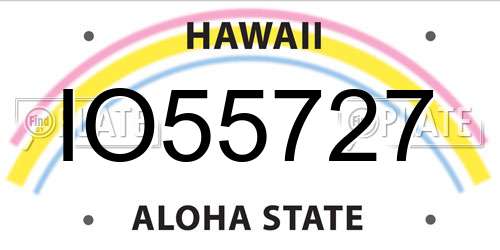 IO55727 Hawaii License Plate