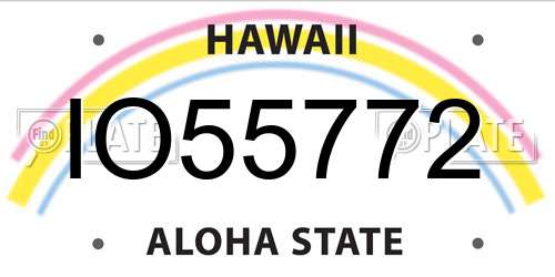 IO55772 Hawaii License Plate