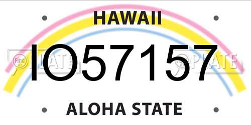 IO57157 Hawaii License Plate