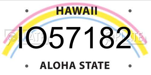 IO57182 Hawaii License Plate
