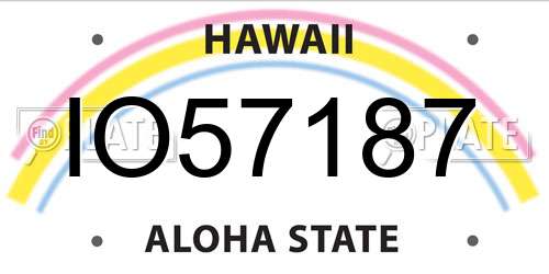 IO57187 Hawaii License Plate