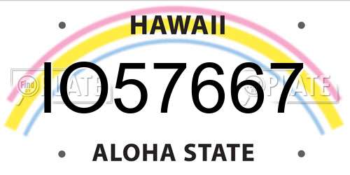 IO57667 Hawaii License Plate