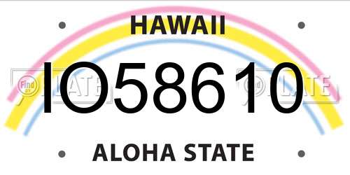 IO58610 Hawaii License Plate