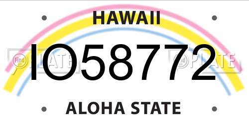 IO58772 Hawaii License Plate
