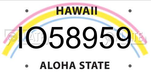 IO58959 Hawaii License Plate