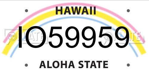 IO59959 Hawaii License Plate