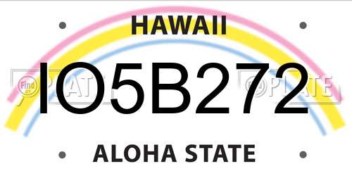 IO5B272 Hawaii License Plate