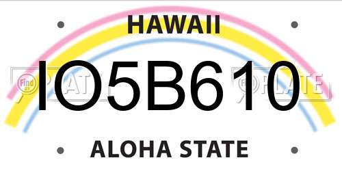 IO5B610 Hawaii License Plate