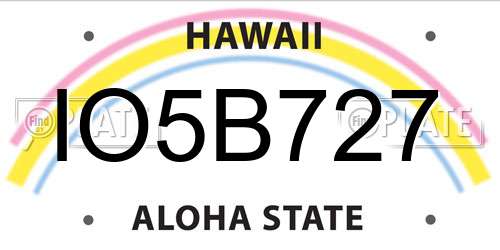 IO5B727 Hawaii License Plate