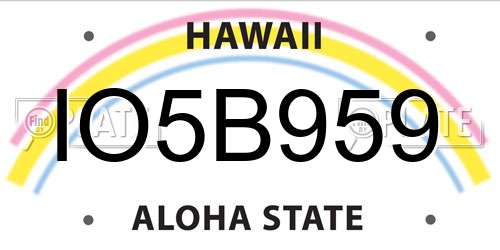 IO5B959 Hawaii License Plate