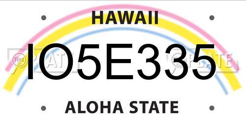 IO5E335 Hawaii License Plate
