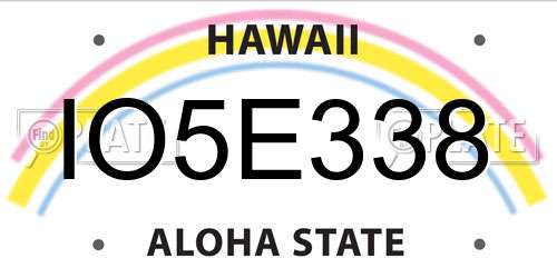IO5E338 Hawaii License Plate
