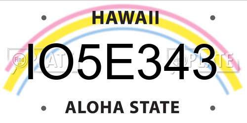 IO5E343 Hawaii License Plate