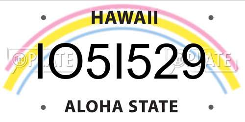 IO5I529 Hawaii License Plate