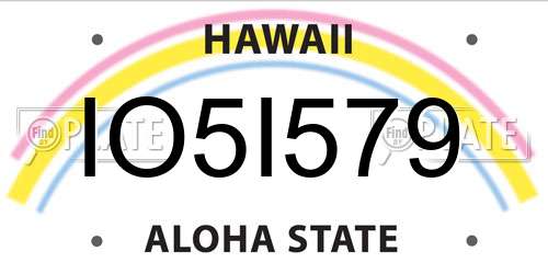 IO5I579 Hawaii License Plate