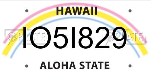 IO5I829 Hawaii License Plate