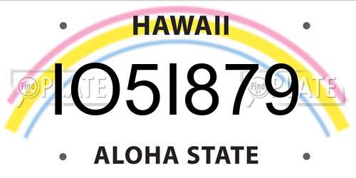 IO5I879 Hawaii License Plate