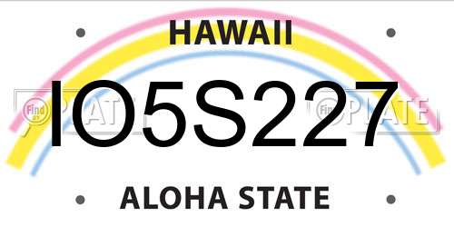 IO5S227 Hawaii License Plate