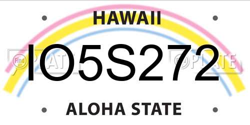 IO5S272 Hawaii License Plate