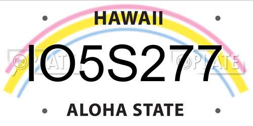 IO5S277 Hawaii License Plate