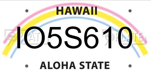 IO5S610 Hawaii License Plate