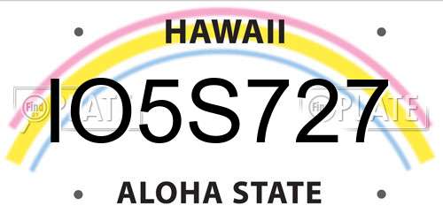 IO5S727 Hawaii License Plate