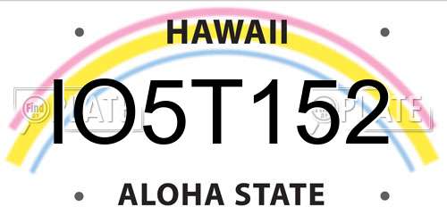 IO5T152 Hawaii License Plate