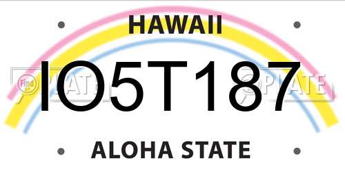 IO5T187 Hawaii License Plate