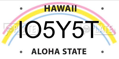 IO5Y5T Hawaii License Plate