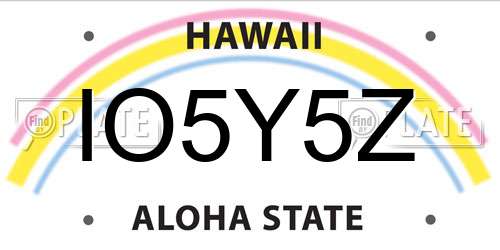 IO5Y5Z Hawaii License Plate