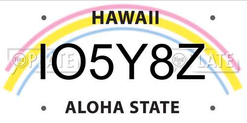 IO5Y8Z Hawaii License Plate
